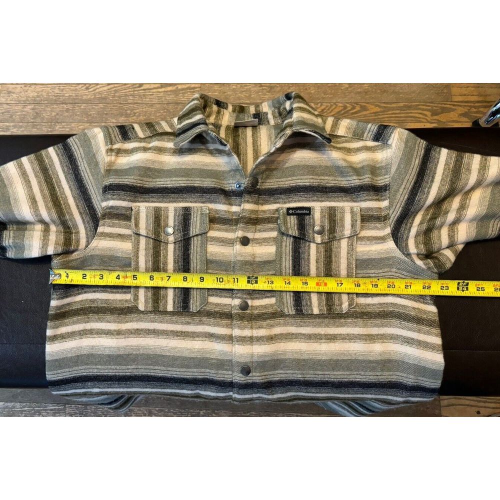 Columbia Men's Flannel Long‎ Sleeve Sz M Heavy Snap Down Stripped Pockets - Picture 6 of 7